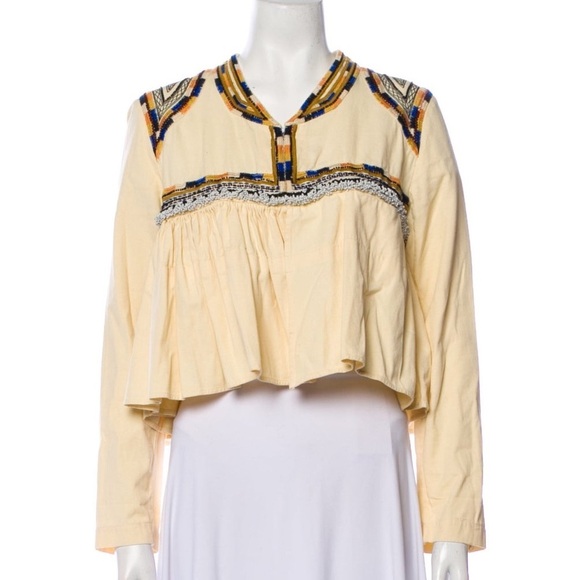 Isabel Marant Tops - Isabel Marant Sachi Embroidered Yellow Women's Jacket
